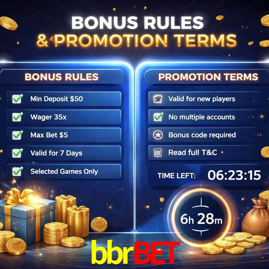 Reglas de promoción bbrbet y condiciones de bonos explicadas visualmente