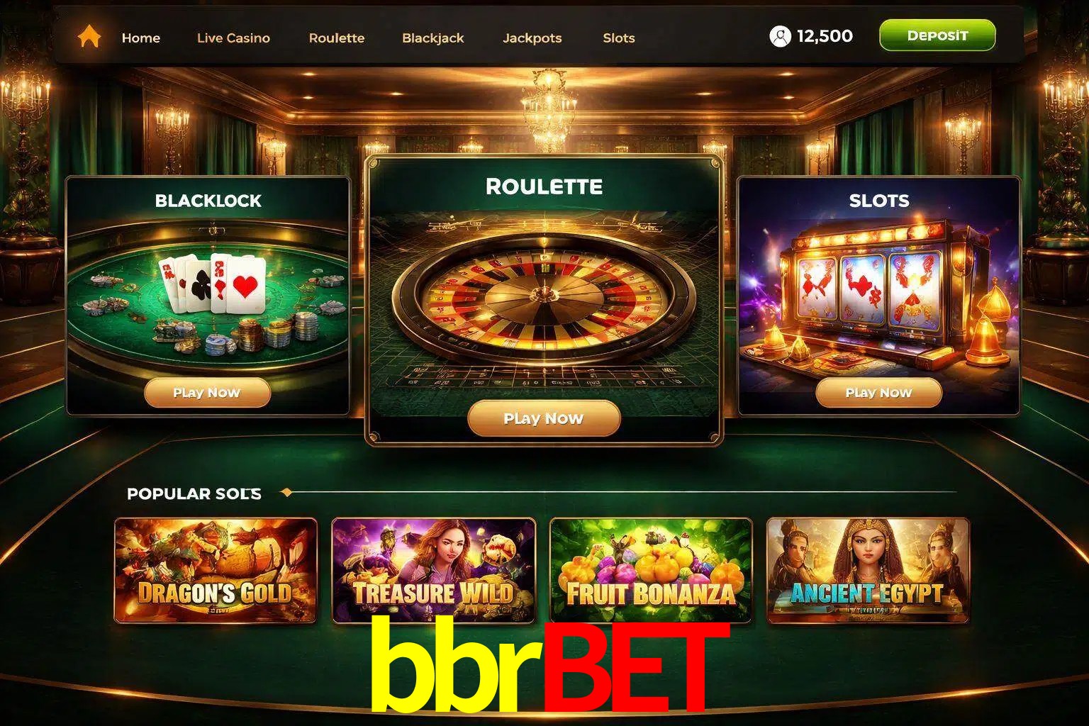 Vista de la plataforma bbrbet Casino mostrando categorías organizadas de juegos en línea